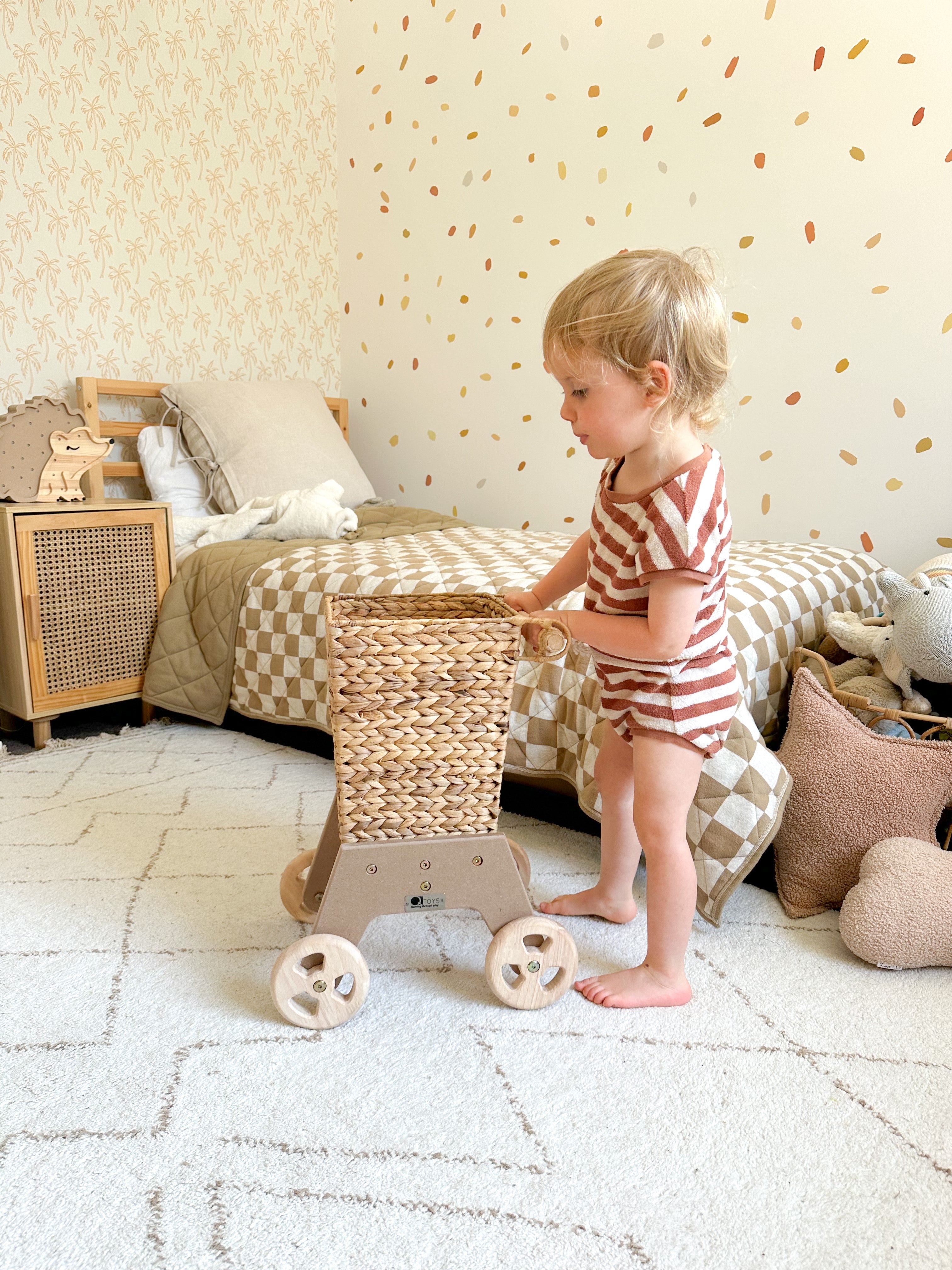 Wicker shopper trolley V59-598
