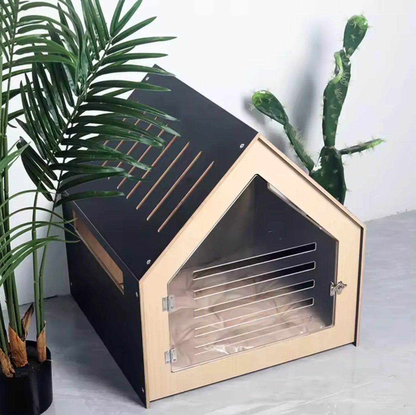 Modern Pet House Dog Crate (Black) V600-PB-WW002-D-B