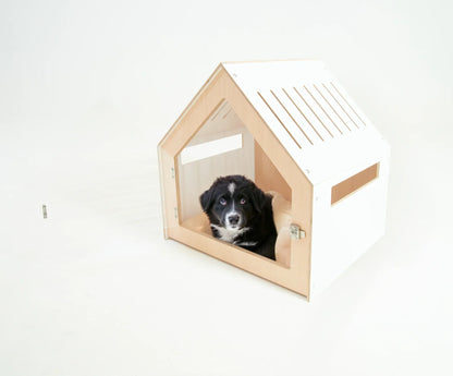 Modern Pet House Dog Crate (White) V600-PB-WW002-D-W