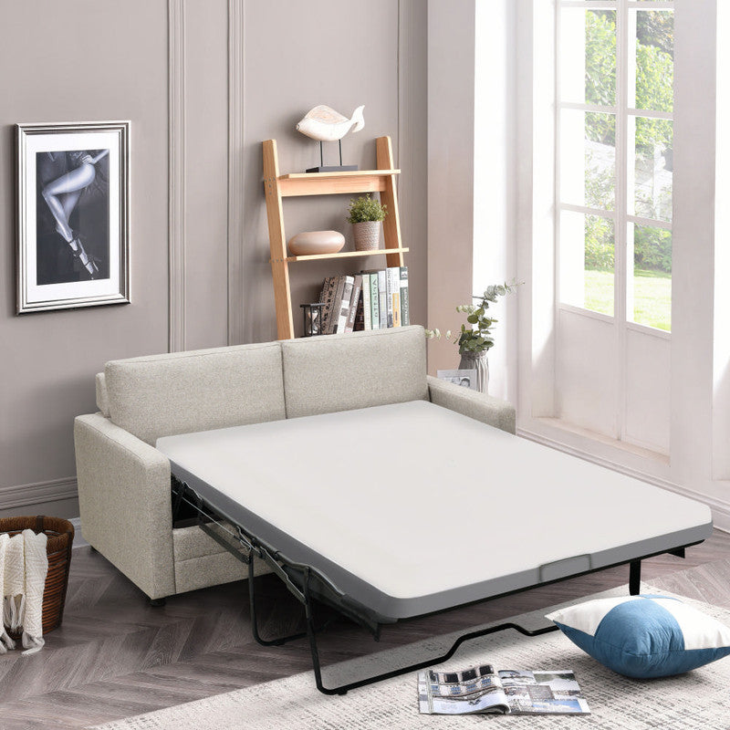RAY 2 Seater Sofa bed with Separate Foam Mattress- Light grey V606-FURNI-SOF-T353-RAY-LG