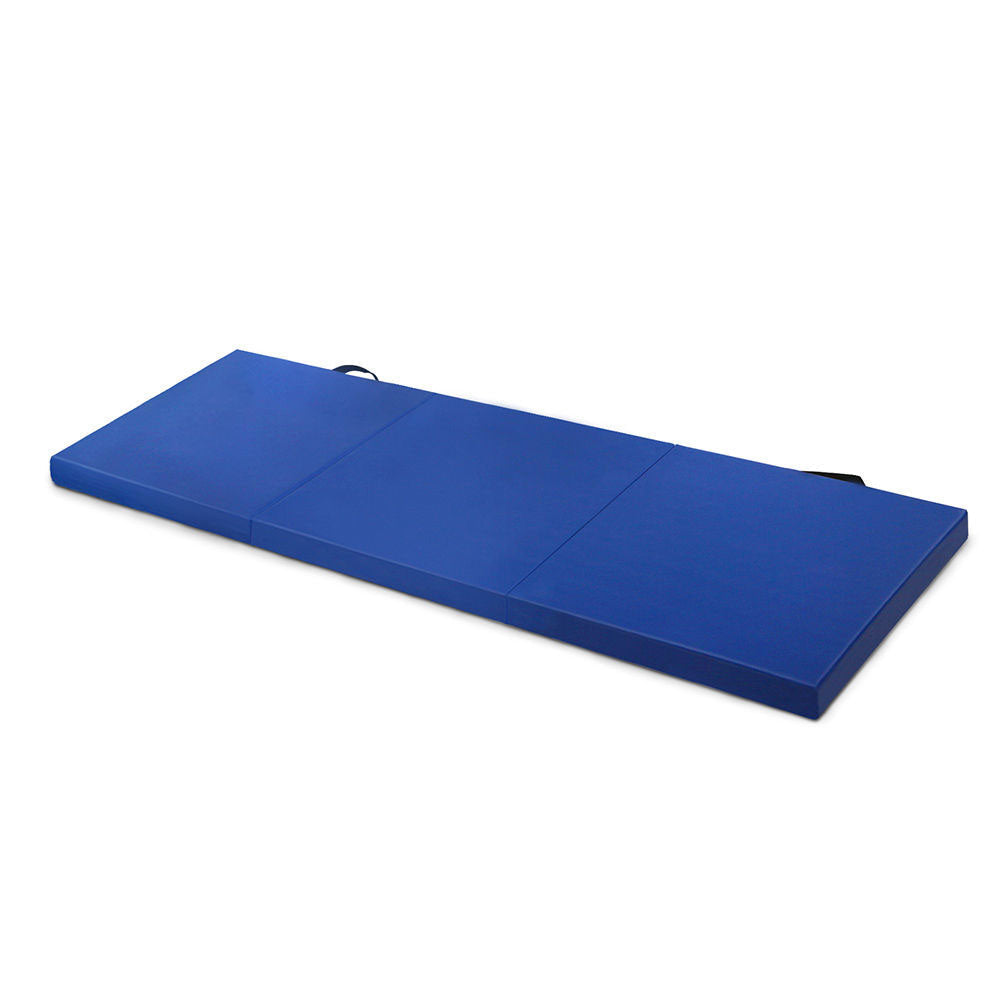 Folding Exercise Floor Mat Dance Yoga Gymnastics Training Home Judo Pilates Gym - Blue V610-180MAT-BLUE