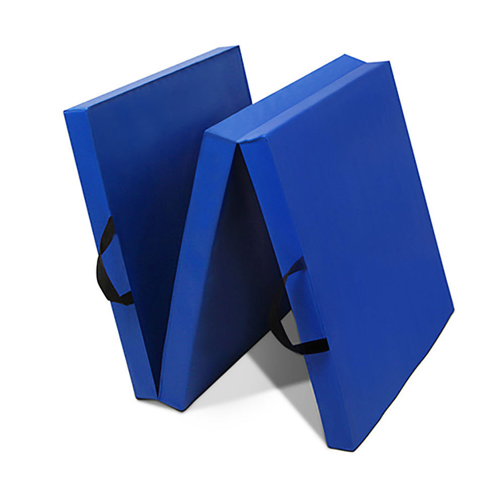 Folding Exercise Floor Mat Dance Yoga Gymnastics Training Home Judo Pilates Gym - Blue V610-180MAT-BLUE