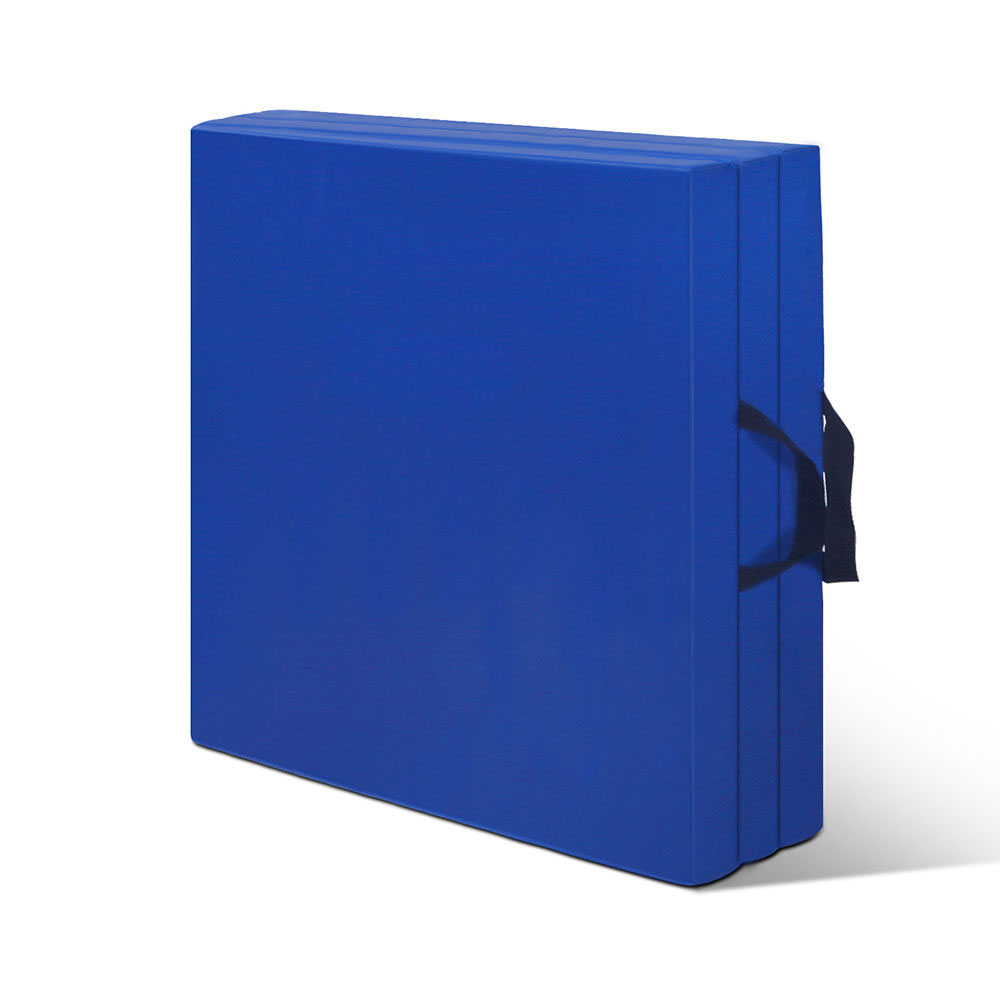 Folding Exercise Floor Mat Dance Yoga Gymnastics Training Home Judo Pilates Gym - Blue V610-180MAT-BLUE