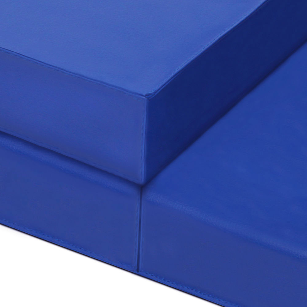 Folding Exercise Floor Mat Dance Yoga Gymnastics Training Home Judo Pilates Gym - Blue V610-180MAT-BLUE