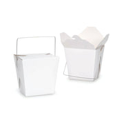 Bulk Packs 100 x 235ML/8oz White Noodle Box Pail With Metal Wire Handle V610-8OZ-100