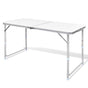 Aluminium Folding Portable Garden Camping Picnic BBQ Table Height Adjustable 120 x 60 cm - white V610-ALUTAB-120-WHI