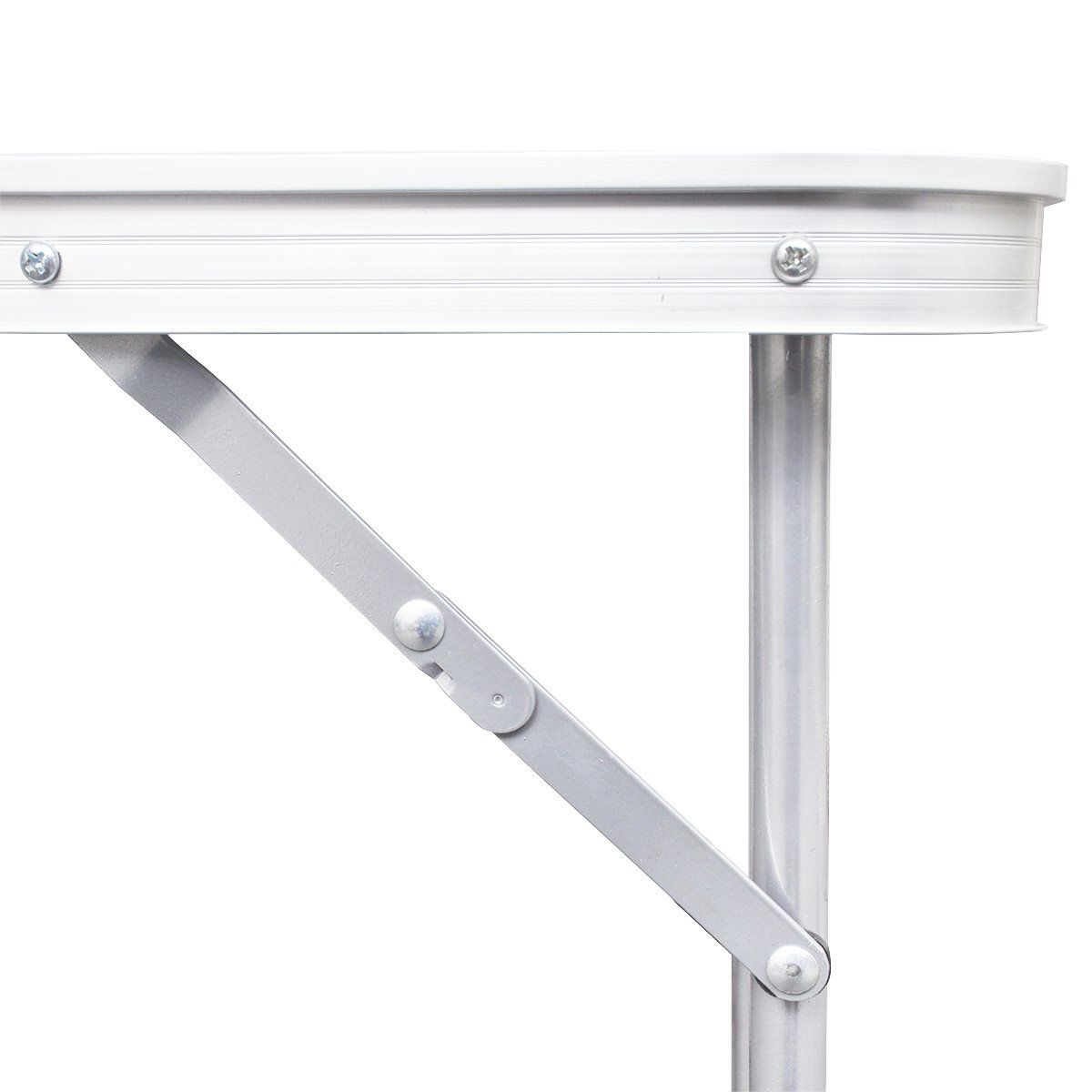 Aluminium Folding Portable Garden Camping Picnic BBQ Table Height Adjustable 120 x 60 cm - white V610-ALUTAB-120-WHI