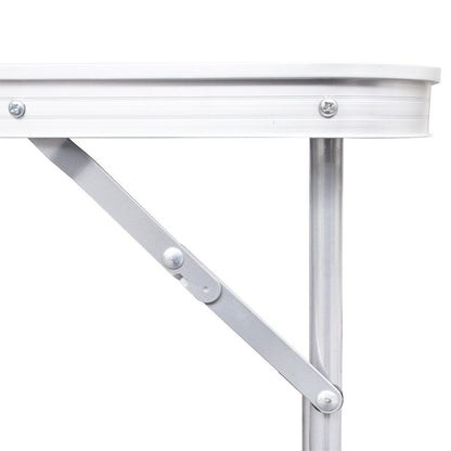 Aluminium Folding Portable Garden Camping Picnic BBQ Table Height Adjustable 120 x 60 cm - white V610-ALUTAB-120-WHI
