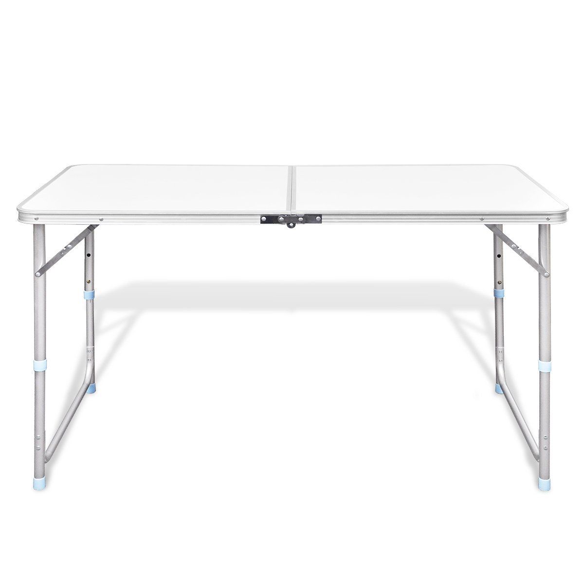 Aluminium Folding Portable Garden Camping Picnic BBQ Table Height Adjustable 120 x 60 cm - white V610-ALUTAB-120-WHI