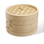 9 Inch Bamboo Steamer Set-2 Steamer Baskets With 1 Lid V610-BAMSTEA-9