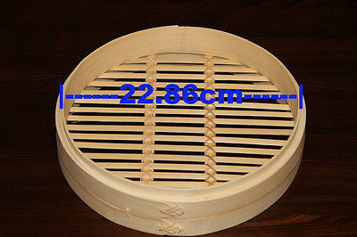 9 Inch Bamboo Steamer Set-2 Steamer Baskets With 1 Lid V610-BAMSTEA-9