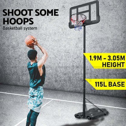 Basketball Hoop Stand System Portable Adjustable Height Ring Backboard Net Rim V610-BAS-0021A