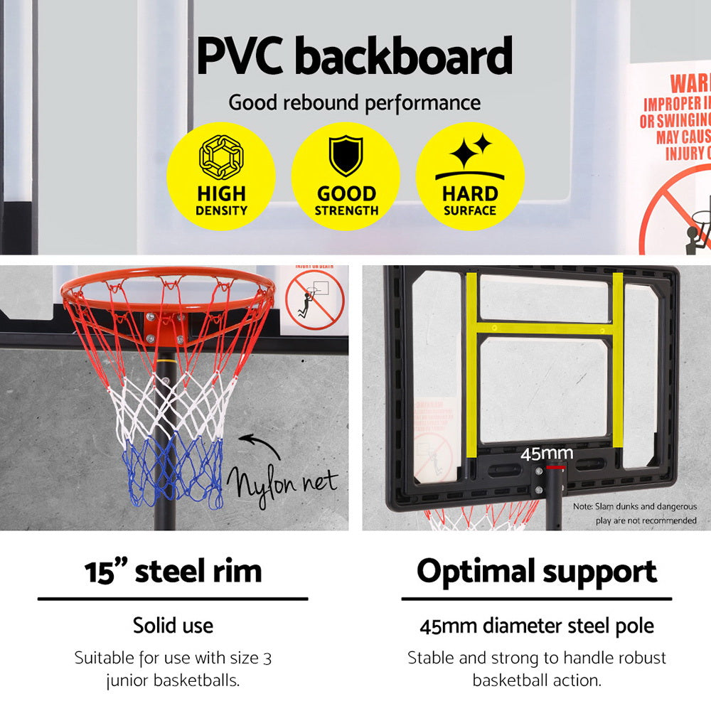 Adjustable Portable Height Kids Basketball Stand System Net Rim Ring Hoop Set V610-BAS-018C-TH