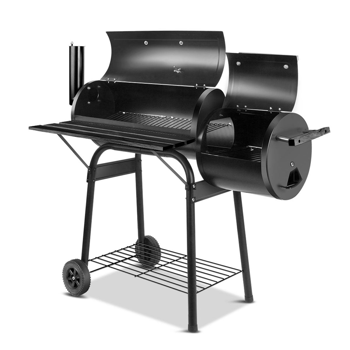 2 in1 BBQ Smoker Charcoal Grill Roaster Portable Offset Outdoor Camping Barbecue V610-BBQ-OFF-2IN1