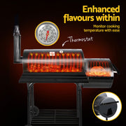 2 in1 BBQ Smoker Charcoal Grill Roaster Portable Offset Outdoor Camping Barbecue V610-BBQ-OFF-2IN1