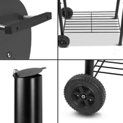 2 in1 BBQ Smoker Charcoal Grill Roaster Portable Offset Outdoor Camping Barbecue V610-BBQ-OFF-2IN1