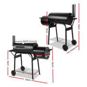 2 in1 BBQ Smoker Charcoal Grill Roaster Portable Offset Outdoor Camping Barbecue V610-BBQ-OFF-2IN1