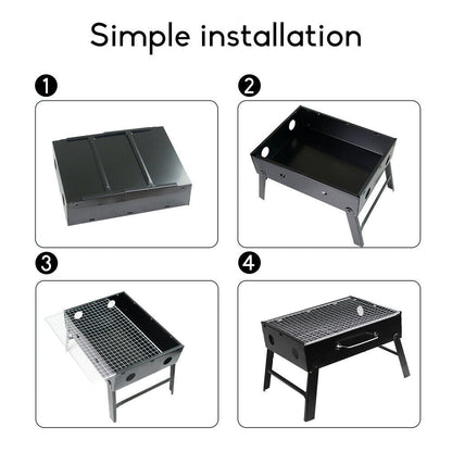 Outdoor Camping Portable & Foldable Charcoal BBQ Grill Hibachi Picnic Barbecue V610-BBQ32