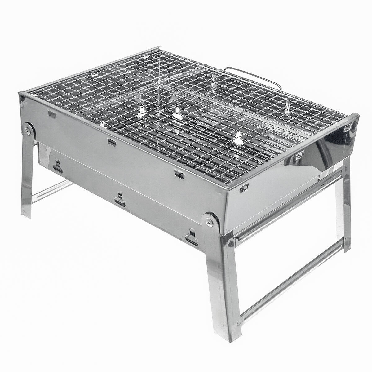 Portable Stainless Steel BBQ Charcoal Wood Outdoor Barbecue Grill Camping Picnic V610-BBQ32-SIL