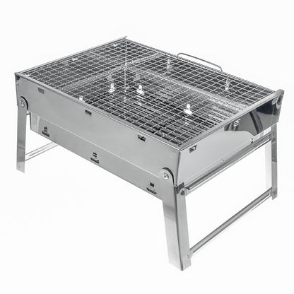 Portable Stainless Steel BBQ Charcoal Wood Outdoor Barbecue Grill Camping Picnic V610-BBQ32-SIL