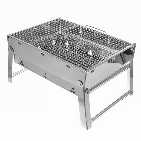Portable Stainless Steel BBQ Charcoal Wood Outdoor Barbecue Grill Camping Picnic V610-BBQ32-SIL