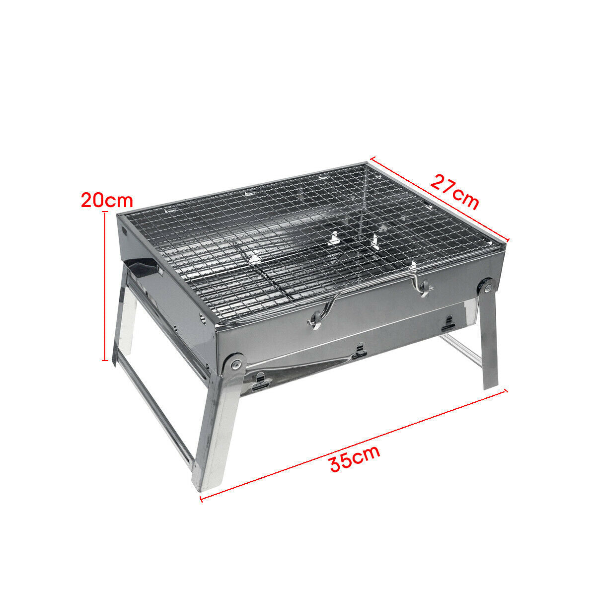Portable Stainless Steel BBQ Charcoal Wood Outdoor Barbecue Grill Camping Picnic V610-BBQ32-SIL