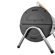 Stainless Steel BBQ Barrel Charcoal Smoker Portable Foldable Barbecue Camping Black V610-BBQBRO-BLA