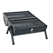 Stainless Steel BBQ Barrel Charcoal Smoker Portable Foldable Barbecue Camping Black V610-BBQBRO-BLA