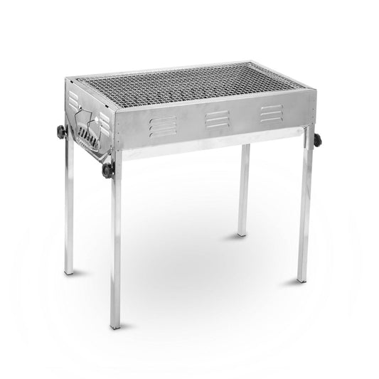 Stainless Steel Portable Outdoor BBQ Barbecue Grill Set Charcoal Kebab Picnic Camping Sets Medium V610-BBQMED-SIL