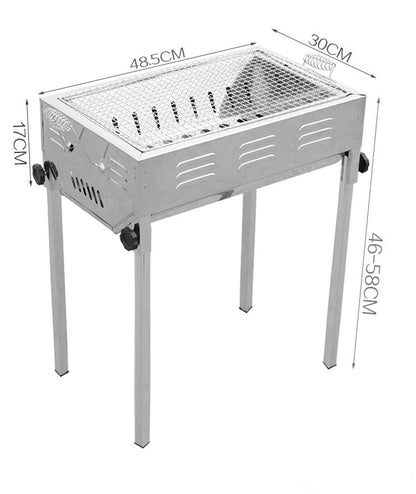 Stainless Steel Portable Outdoor BBQ Barbecue Grill Set Charcoal Kebab Picnic Camping Sets Medium V610-BBQMED-SIL