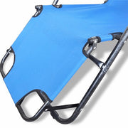Reclining Sun Beach Deck Lounge Chair Outdoor Folding Camping Fishing Arm Rest - blue V610-BEACHA-BLU