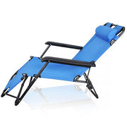 Reclining Sun Beach Deck Lounge Chair Outdoor Folding Camping Fishing Arm Rest - blue V610-BEACHA-BLU