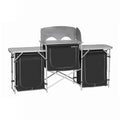 Deluxe Aluminium Foldable Camping Kitchen Picnic Cupboard Bench Table Windshield V610-CAMKIT-MT-2