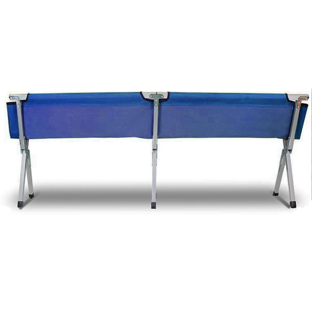 Camping Bed Folding Stretcher Light Weight w/ Carry Bag Camp Portable - blue V610-CAMSTRECOL-BLU
