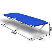 Camping Bed Folding Stretcher Light Weight w/ Carry Bag Camp Portable - blue V610-CAMSTRECOL-BLU