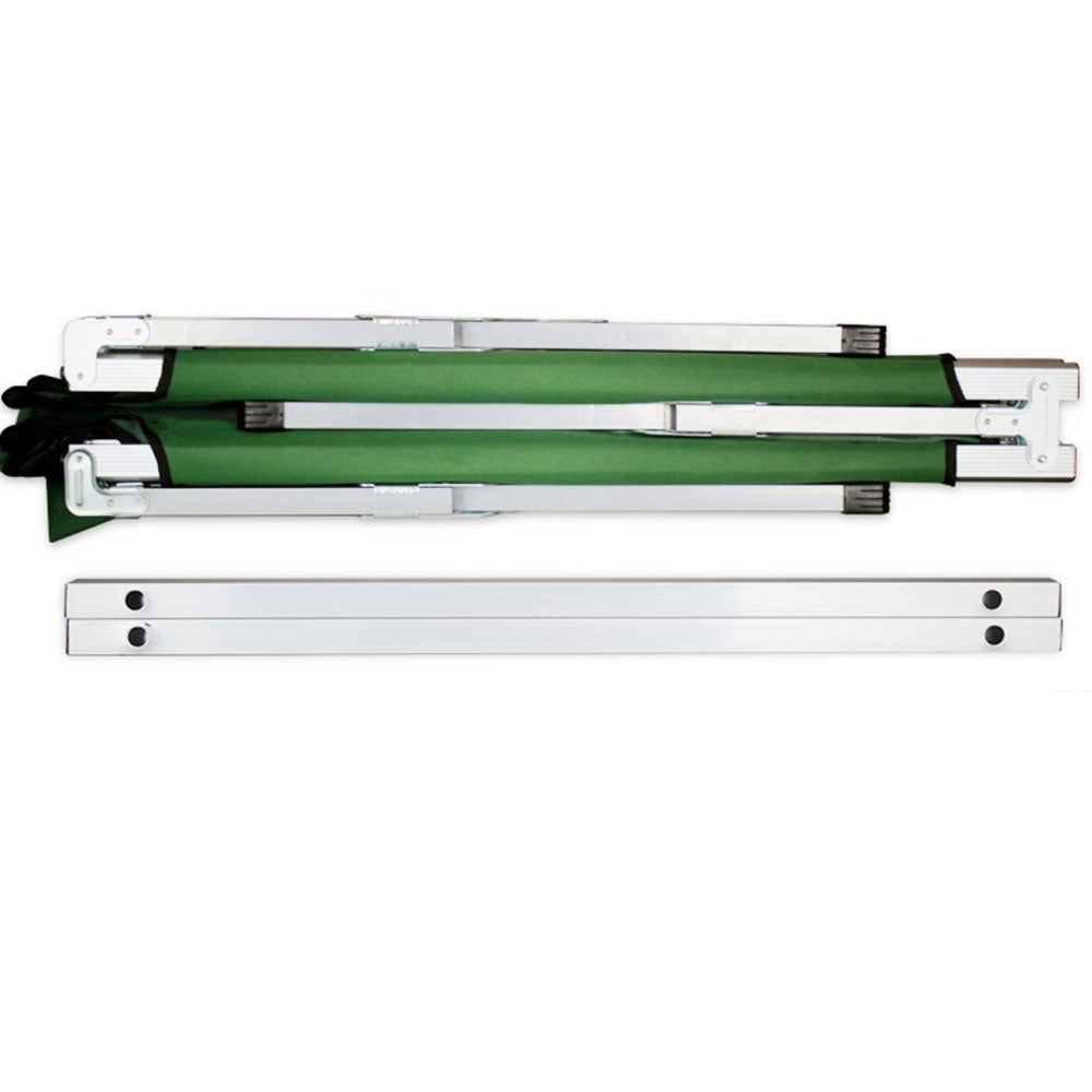 Camping Bed Folding Stretcher Light Weight w/ Carry Bag Camp Portable - green V610-CAMSTRECOL-GR