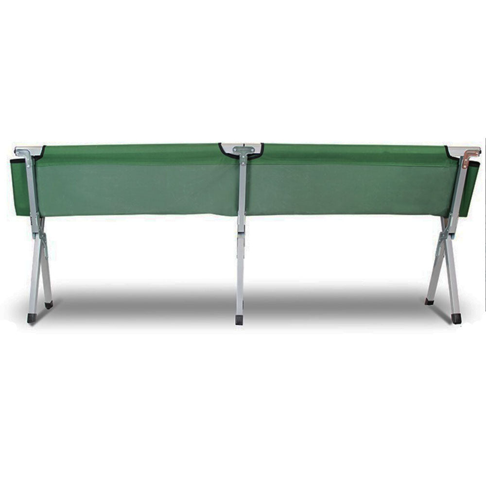 Camping Bed Folding Stretcher Light Weight w/ Carry Bag Camp Portable - green V610-CAMSTRECOL-GR