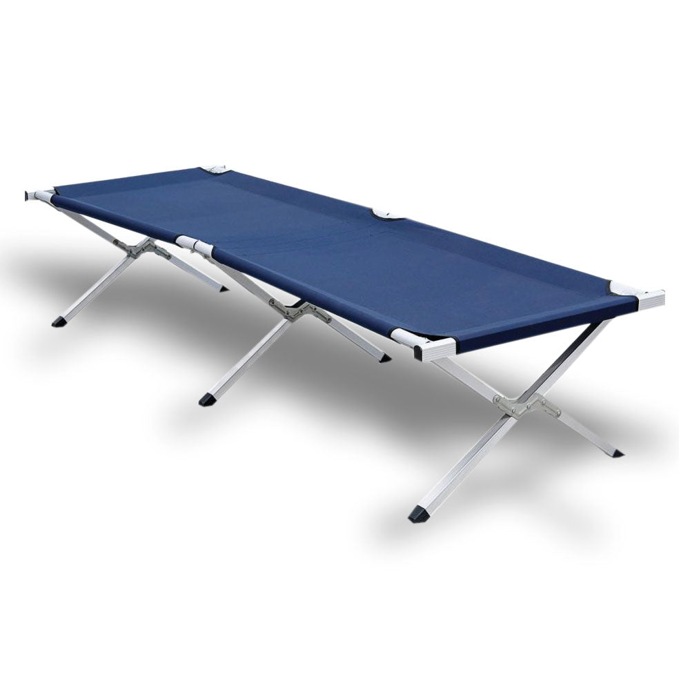 Camping Bed Folding Stretcher Light Weight w/ Carry Bag Camp Portable - navy V610-CAMSTRECOL-NAV