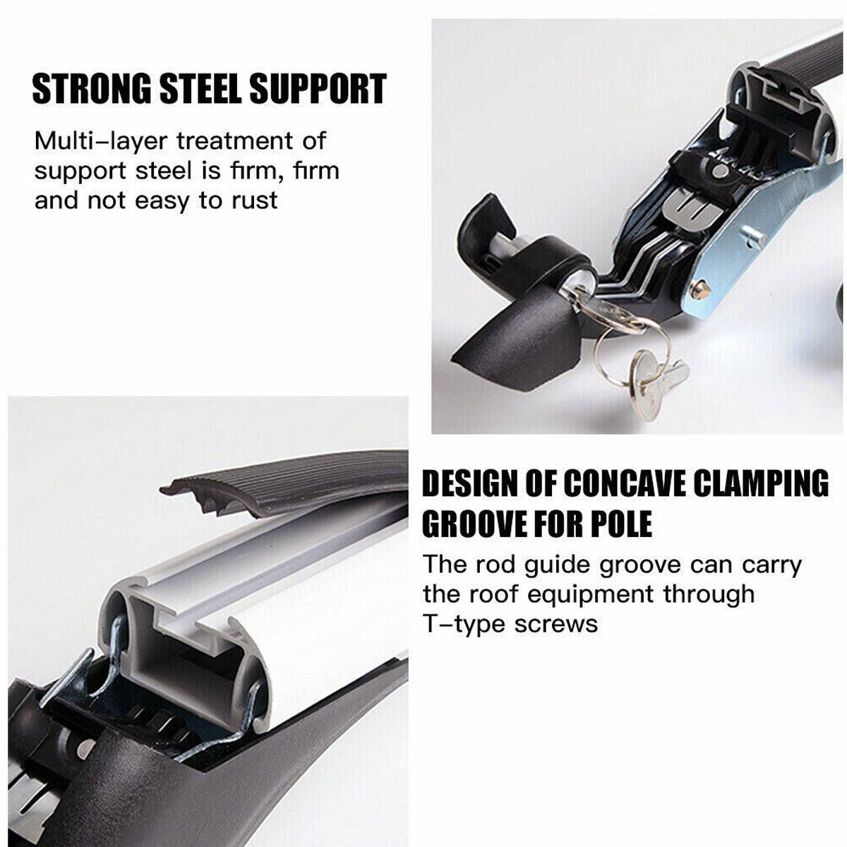 100cm Universal Car Roof Racks Carrier Adjustable Cross Bars Aluminium Alloy Lockable V610-CAR-HGCR-100