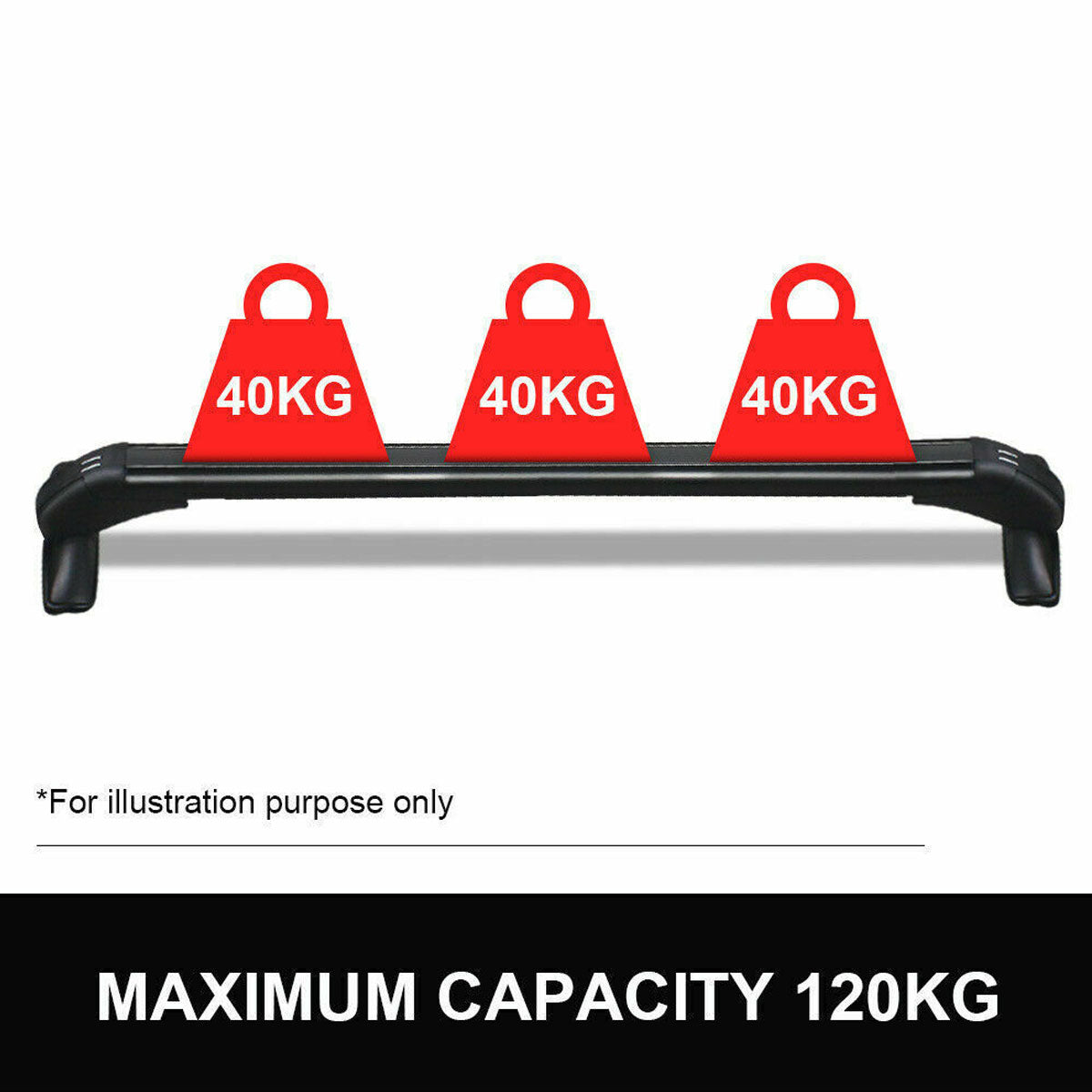 110cm Universal Car Roof Racks Carrier Adjustable Cross Bars Aluminium Alloy Lockable V610-CAR-HGCR-110