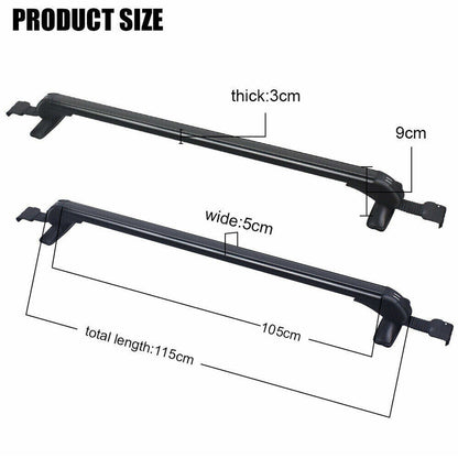 115cm Universal Car Roof Racks Carrier Adjustable Cross Bars Aluminium Alloy Lockable V610-CAR-HGCR-115