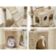 170cm Cat Tree Scratching Post Scratcher Pole Gym Toy House Furniture Multilevel - beige V610-CAT52008-BEI