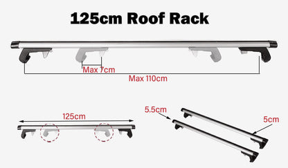 125CM Universal Adjustable Aluminum Alloy Car Roof Rack Cross Bars Carrier Lock V610-CYC-CROBAR-125