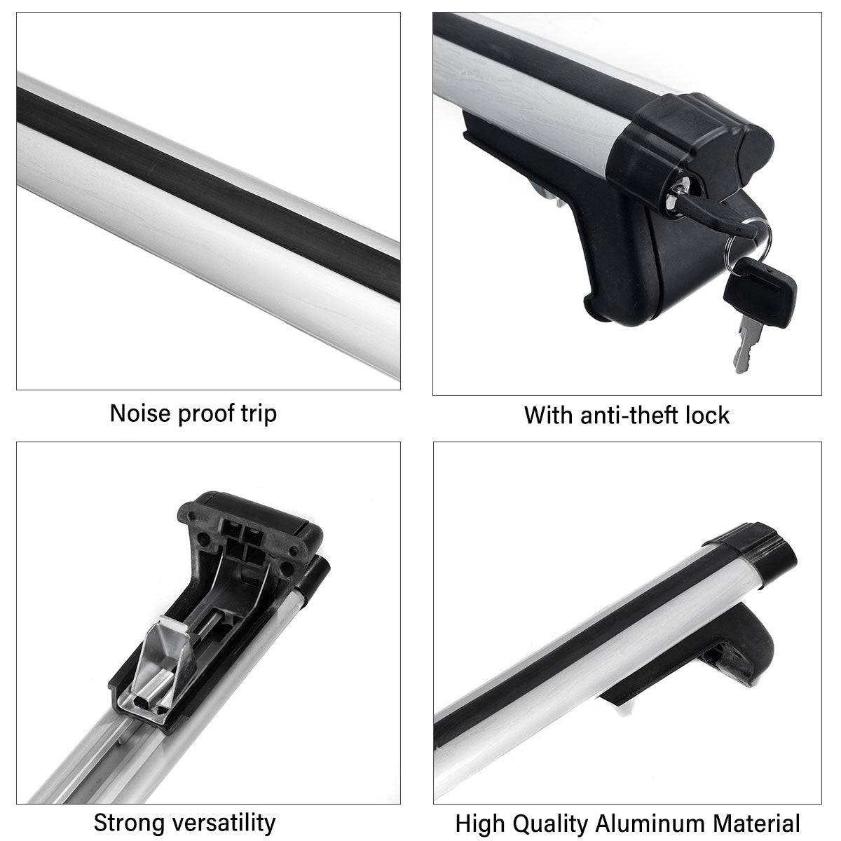 135CM Universal Adjustable Aluminum Alloy Car Roof Rack Cross Bars Carrier Lock V610-CYC-CROBAR-135