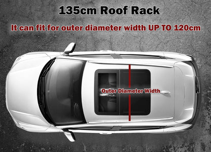 135CM Universal Adjustable Aluminum Alloy Car Roof Rack Cross Bars Carrier Lock V610-CYC-CROBAR-135
