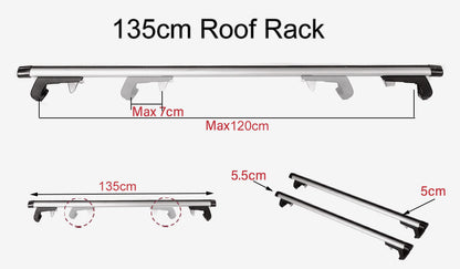 135CM Universal Adjustable Aluminum Alloy Car Roof Rack Cross Bars Carrier Lock V610-CYC-CROBAR-135