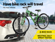 3 Bike Rack Bicycle Car Rear Carrier 2" Steel Foldable Steel Hitch Mount Towbar V610-CYC-TOW-BI3