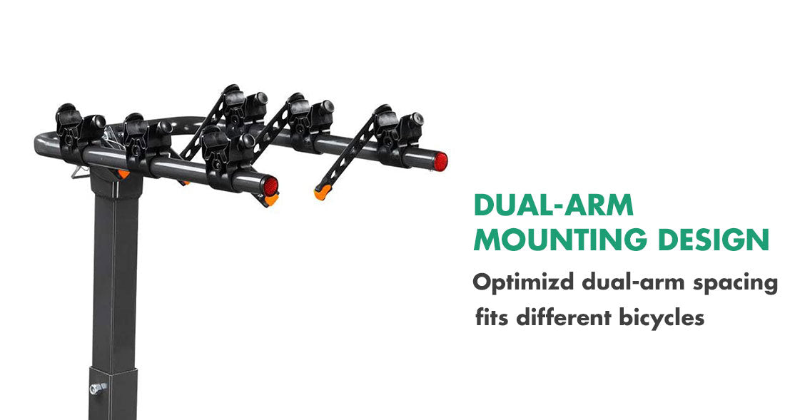 3 Bike Rack Bicycle Car Rear Carrier 2" Steel Foldable Steel Hitch Mount Towbar V610-CYC-TOW-BI3