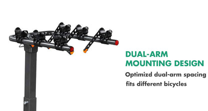 3 Bike Rack Bicycle Car Rear Carrier 2" Steel Foldable Steel Hitch Mount Towbar V610-CYC-TOW-BI3