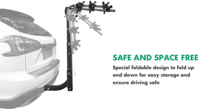 3 Bike Rack Bicycle Car Rear Carrier 2" Steel Foldable Steel Hitch Mount Towbar V610-CYC-TOW-BI3